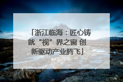 浙江临海：匠心铸就“视”界之窗 创新驱动产业腾飞