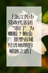 浙江各市党政代表团“串门”为哪般？鲍金：重塑省域经济地理的破题之道