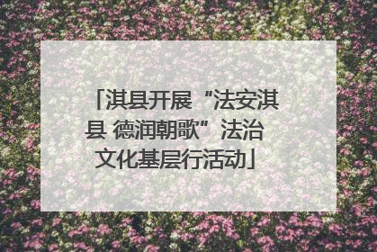 淇县开展“法安淇县 德润朝歌”法治文化基层行活动