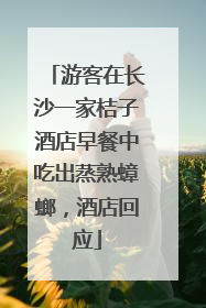 游客在长沙一家桔子酒店早餐中吃出蒸熟蟑螂，酒店回应