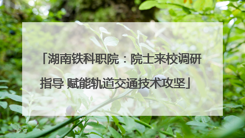 湖南铁科职院：院士来校调研指导 赋能轨道交通技术攻坚