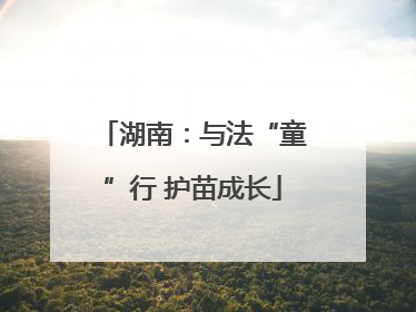 湖南：与法“童”行 护苗成长