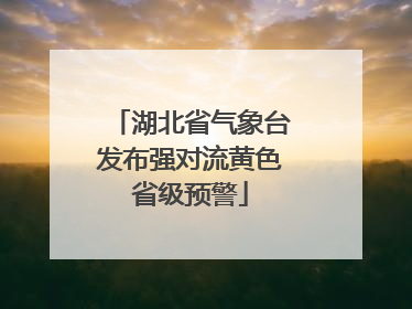湖北省气象台发布强对流黄色省级预警