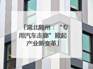 湖北随州：“专用汽车走廊”掀起产业新变革