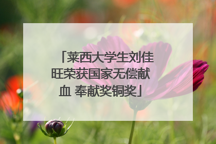 莱西大学生刘佳旺荣获国家无偿献血 奉献奖铜奖
