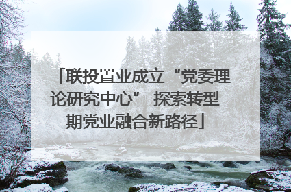 联投置业成立“党委理论研究中心” 探索转型期党业融合新路径