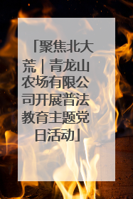聚焦北大荒｜青龙山农场有限公司开展普法教育主题党日活动