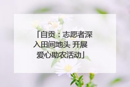 自贡：志愿者深入田间地头 开展爱心助农活动