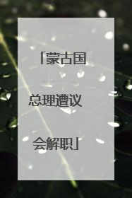 蒙古国总理遭议会解职