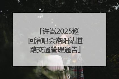 许嵩2025巡回演唱会洛阳站道路交通管理通告