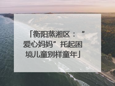 衡阳蒸湘区：“爱心妈妈”托起困境儿童别样童年