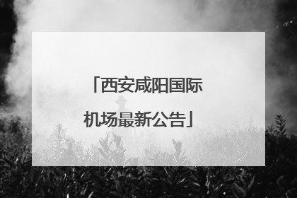 西安咸阳国际机场最新公告