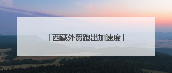 西藏外贸跑出加速度