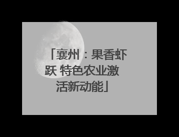 襄州：果香虾跃 特色农业激活新动能