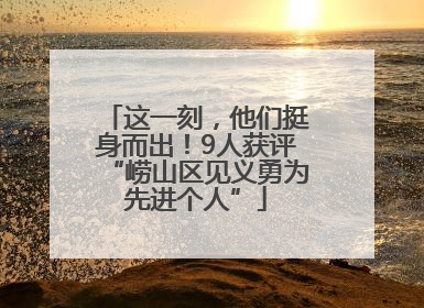 这一刻，他们挺身而出！9人获评“崂山区见义勇为先进个人”