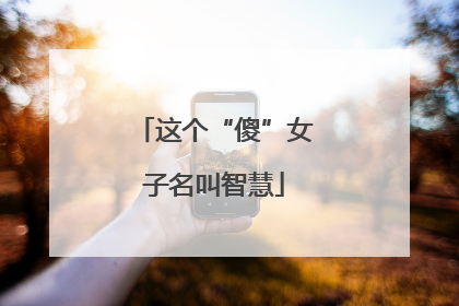 这个“傻”女子名叫智慧