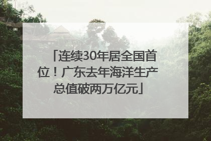 连续30年居全国首位！广东去年海洋生产总值破两万亿元