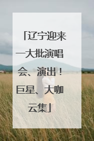 辽宁迎来一大批演唱会、演出！巨星、大咖云集