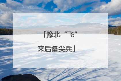 豫北“飞”来后备尖兵