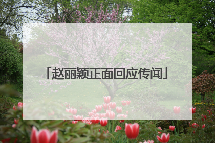 赵丽颖正面回应传闻