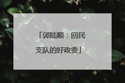 郭陆顺：回民支队的好政委