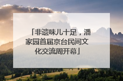 非遗味儿十足，潘家园首届京台民间文化交流周开幕