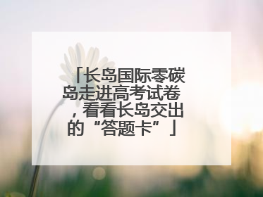 长岛国际零碳岛走进高考试卷，看看长岛交出的“答题卡”