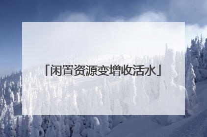 闲置资源变增收活水