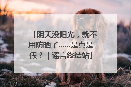 阴天没阳光，就不用防晒了……是真是假？｜谣言终结站
