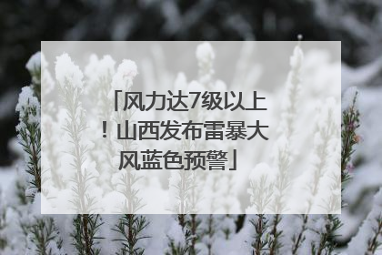 风力达7级以上！山西发布雷暴大风蓝色预警