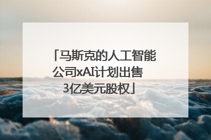 马斯克的人工智能公司xAI计划出售3亿美元股权