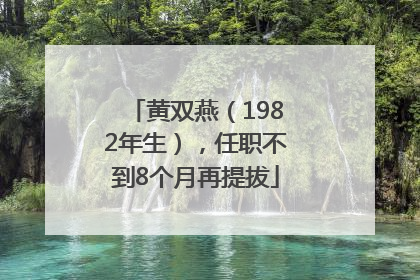 黄双燕（1982年生），任职不到8个月再提拔
