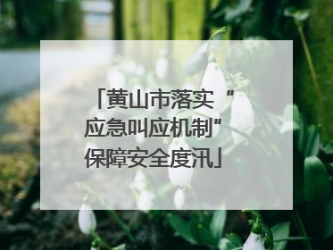 黄山市落实“应急叫应机制”保障安全度汛