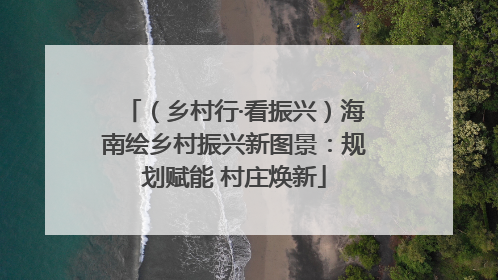 （乡村行·看振兴）海南绘乡村振兴新图景：规划赋能 村庄焕新