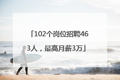 102个岗位招聘463人，最高月薪3万