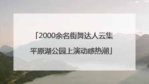 2000余名街舞达人云集 平原湖公园上演动感热潮