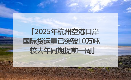 2025年杭州空港口岸国际货运量已突破10万吨 较去年同期提前一周