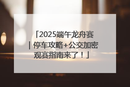 2025端午龙舟赛｜停车攻略+公交加密 观赛指南来了！