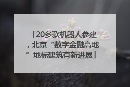 20多款机器人参建，北京“数字金融高地”地标建筑有新进展