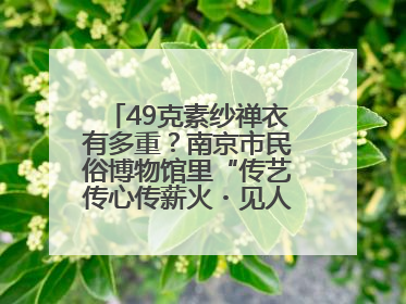 49克素纱禅衣有多重？南京市民俗博物馆里“传艺传心传薪火・见人见物见生活”
