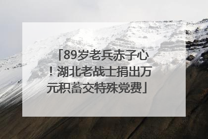 89岁老兵赤子心！湖北老战士捐出万元积蓄交特殊党费
